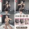Lingerie sexy transfronteiriça plus size sexy transparente oco de uma peça tentação terno meias de malha combinação geração de cabelo
