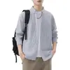 Camisa de manga larga 2026 moda primavera y otoño camisa de rayas para hombre chaqueta casual holgada versátil top chaqueta