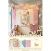 Decoración para el primer cumpleaños de niña, versión casera simple estilo coreano de pequeña princesa, pared de fondo de alta gama tablero KT, celebración de los 100 días, 10 años