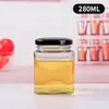 Suministro botella cuadrada de vidrio para pepinillos de 380ml botella de vidrio para mermelada de 280ml sellada con tapa botella de miel Lihong