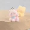 Pingentes de Gatinho com Flocagem de Resina Enfeites Fofos Estéreo Desenho Animado DIY Acessórios para Chaveiro Feitos à Mão Enfeites para Pendurar