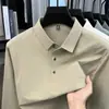 Camisa polo minimalista para hombre, nueva colección otoño 2026, cuello camisero, adecuada para jóvenes y adultos de mediana edad, estilo business casual, transpirable, manga larga