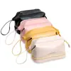 Bolsa de Maquillaje para Influencers Transfronteriza con Alto Atractivo Estético, Bolsa para Guardar Brochas de Maquillaje con División de Doble Capa, Bolsa de Maquillaje Grande de PU