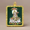 Pingente Thangka do Tibete Zakilam Quadrado Liga de Aço Titânio Dourado Vários Padrões de Minério Podem Escolher Direto da Fábrica