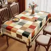Toalha de Mesa Estilo Americano, Impermeável, à Prova de Óleo, Não Lavável, Novo Modelo 2025, Luxo Leve, Sensação de Alta Qualidade, Retangular, Toalha de Mesa para Sala de Jantar que Melhora o Ambiente