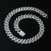 Hip hop europeo y americano Hebilla de resorte de diamante completo Botón a presión 15 mm Cadena cubana collar hip hop personalizado para hombre accesorios geniales para motocicleta