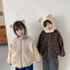 Roupas infantis da Coreia do Sul inverno infantil novo casaco grosso com forro de lã de cordeiro casaco acolchoado de algodão para meninos e meninas jaqueta de costura para bebê tendência