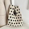 Bolso de mano Panda 2024 para mujer, de lana tejida, estilo japonés y coreano, combinable, informal, para llevar a mano, para lonchera