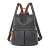 Mochila antirrobo para mujer de cuero PU suave, multi-bolsillos, gran capacidad, transfronteriza, mochila de moda para el trabajo y los viajes, mochila escolar para estudiantes