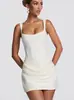 Ropa Nueva para Mujer de Amazon 2026 Vestido Bodycon Sexy de Estilo Francés sin Mangas con Cuello Cuadrado y Cinturón Corto