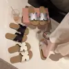 Sandalias planas tejidas metálicas, de moda y versátiles, pantuflas de punta abierta para mujer 2025, adecuadas para combinar con faldas, sandalias de playa estilo hada
