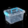 Caja de almacenamiento portátil gruesa transparente caja de plástico con tapa caja de almacenamiento caja de almacenamiento de juguetes ropa caja de almacenamiento de refrigerios