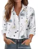 Comercio Exterior Amazon Transfronterizo Ropa de Mujer Nuevo Estilo Camisa de Mujer Estampado Floral 3D Cardigan de Camisa Suelta de Manga Larga Europea y Americana
