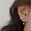Brincos de Pérola em Prata de Lei S925 com Diamantes, Novos Fechos de Zircônia Cor Ouro, Brincos Elegantes Simples e da Moda Y234
