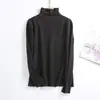 Nuevo Estilo Otoño/Invierno para Mujer Cuello Medio Alto Esponjoso Engrosado Otoño/Invierno Adelgazante Cálido Capa Base Superior