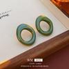 Pendientes verdes con pasador de plata, exagerados, ligeros, de lujo, de alta gama, a la moda, elegantes, combinables, con pendientes distintivos, venta al por mayor