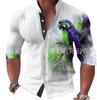 2024 europa transfronteiriça e os estados unidos nova moda masculina impressão digital 3D camisa de manga comprida camisa de gola casual masculina