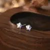 Pendientes de Estrella de Cinco Puntas de Plata de Ley S999 para Orejas Perforadas Clavos de Hélice para Hélice Ósea 2025 Nuevos Pendientes Populares Venta al por Mayor