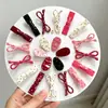 Presilha Oval Doce com Laço de Bolinhas para Cabelo Feminino, Presilha para Franja Lateral, Presilha Bico de Pato para Fios Soltos, Acessório de Cabelo Infantil