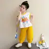 Conjunto de Chaleco para Niña Verano Elegante Pantalón Anti-Mosquitos para Niña Pequeña Conjunto de Dos Piezas 2026 Nueva Ropa de Verano para Niños