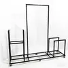 Suporte de Chão Tipo Push-Pull para Placa de KT e Arte em Ferro com Rodas para Decoração de Fundo de Salão de Banquetes de Hotel