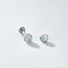 Jiangtai F136 Clavo de Hueso de Oreja de Titanio Disco Brillo de Vidrio Transfronterizo Cuerpo de Aleación de Titanio G23 Joyería para Piercing Clavo de Oreja