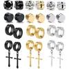 Conjunto de joias Chengyu com 24 peças Amazon cross-border aço titânio aço inoxidável personalizado brincos de tarraxa brincos pretos conjunto agora