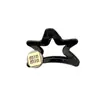 Pinza de Garra con Pentagrama Etiqueta Dorada para Mujer 2025 Nuevo Pinza para el Cabello de Gama Alta Cola de Caballo Alta Parte Posterior de la Cabeza Recogido Pinza de Tiburón Accesorio para el Cabello
