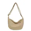 Bolsa de veludo cotelê estilo preguiçoso versátil para o dia a dia bolsa de ombro único transversal bolsa de bolinho casual feminina listrada veludo cor sólida