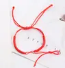 Sencilla nueva cuerda de mano tejida a mano para mujer nudo de diamante geométrico Festival del Bote Dragón cuerda roja pulsera de cuerda colorida al por mayor