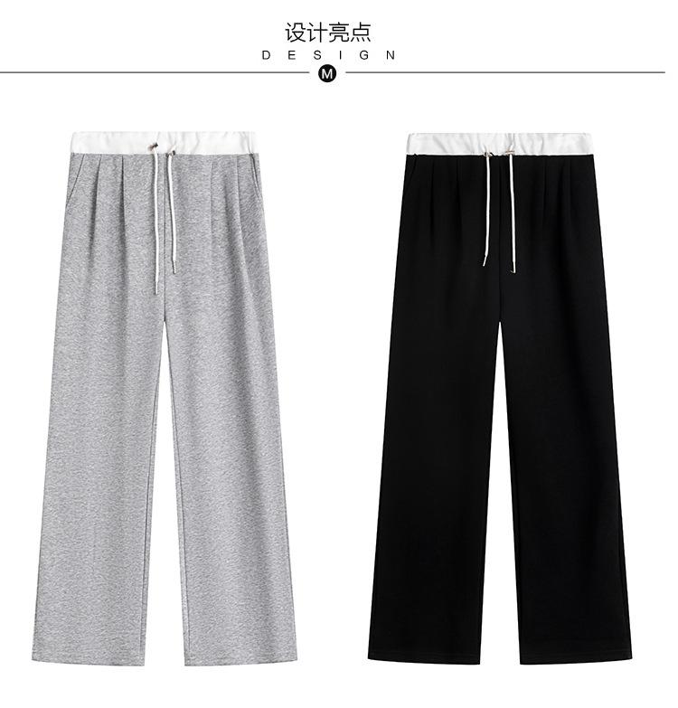抽绳薄款外穿显瘦宽松阔腿裤