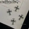 Accesorios para arte de uñas de cruz de diamante negro, estilo retro punk dulce y genial de moda, decoraciones y accesorios para uñas de circón incrustados con diamantes