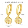 Venta Caliente Transfronteriza Europea y Americana Aro de Zirconia para Oreja Hebilla de Oreja Moda Lujo Ligero Chapado en Cobre Pendientes de 18K Pendientes para Mujer Franceses