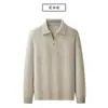 Lavable a máquina 100% Lana Pura Tejidos para Hombre Estilo Old Money Polo Cuello Tijera Tejido Cálido para Hombre Tejidos de Otoño e Invierno para Hombre Ropa para Hombre
