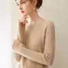 Bai Cai Rong Otoño e Invierno Nuevo Color Sólido 100% Cachemira Cuello Redondo Tejido Capa Base Holgado Simple Suave Esponjoso Suéter
