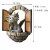 Adorno de resina ventana dragón puerta dragón dinosaurio estatua jardín patio balcón decoración regalo creativo estilo americano