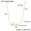Oumaka Pulsera y Collar Geométricos de Acero Inoxidable Europeos y Americanos Hechos a Mano con Cuentas Irregulares en Forma de Corazón Chapado en Oro de 18K