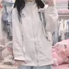 Sudadera con capucha mujer primavera otoño invierno oversize holgada gruesa estilo universitario chaqueta cárdigan con cremallera petite moderna