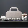 Conjunto de Chá de Porcelana Branca de Alta Qualidade Portátil Copo Rápido Um Bule 4 Copos Conjunto de Chá de Viagem Presente para Evento Empresarial
