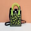 Bolso para teléfono móvil de alta gama Ins Nuevo Bolso tejido casual para mujer Bolso de mano Moda Versátil Tejido Popular Bolso cuadrado pequeño