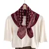 Bufanda Cuadrada de Seda Nueva de Otoño Estilo Extranjero con Lazo en la Cintura para Mujer, Protector de Cuello Delgado, Bufanda para el Cuello, Chal para Personas Mayores, Bufanda de Seda de Moda de Alta Gama