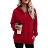Roupas femininas de comércio exterior europeu e americano transfronteiriço, moletom casual de manga longa com bolso e cordão de cor sólida, novidade outono e inverno da Amazon