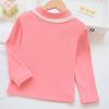 Camisa de terciopelo con cuello semialto para niñas, otoño e invierno, ropa interior de terciopelo fino para niñas grandes, ropa de otoño, parte superior cálida para niñas