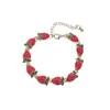 Pulsera Dulce y Linda de Fresa, Moderna, Exquisita, Elegante, Adecuada para el Viaje Diario, con un Diseño de Alta Gama, Pulsera de Fresa Roja