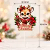 Topper de Bolo de Acrílico para Natal e Ano Novo de 2027 Rena de Desenho Animado Decoração de Bolo MerryChristmas