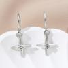 Aretes Galaxia Moon Splash para Mujer, Lujo Ligero, Aretes de Tuerca Únicos y Exquisitos, Accesorios Elegantes Versátiles en Forma de Cruz, Nuevos Aretes Geométricos
