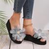 Pantuflas Outfit de Mujer Verano a la Moda Populares en Internet Pantuflas Flor Suela Gruesa Sandalias Plataforma Cuña para Mujer Trendy 42