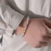 Pulsera Antiestática Más Vendida de Amazon Accesorios Transfronterizos Triángulo de Plata Rota Frijol Dorado Pulsera de Cuentas de Queso