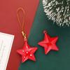 Campana de estrella de cinco puntas con pintura de color transfronterizo, campana creativa de hierro para árbol de Navidad con cuerda, accesorios de decoración navideña DIY