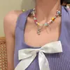 Collar de Perlas Mariposa de Lujo Ligero Estilo Coreano Cadena para Clavícula con Circonita Deslumbrante para Mujer Venta al por Mayor Diseño de Nicho Ins